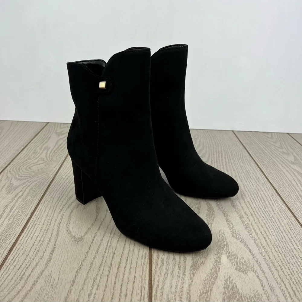 Charter Club Women's Matildaa Dress Booties 8.5M Black Micro Fabric
